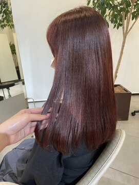 アクアオモテサンドウ(ACQUA omotesando) △ブリーチダブルカラーチェリーレッドボルドーカラー暖色