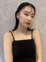 アース 三軒茶屋店(HAIR&MAKE EARTH) 三軒茶屋_レディース_セミロング_黒髪_ブラック_ウェット_ボブ