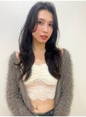 【山田】ロングレイヤー暗髪無造作カール
