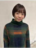 ショート 前髪 ぱっつん ワイドバング 大須