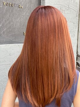 ベレッタ ネヤガワ(veretta. neyagawa) オレンジ/ハイトーン/ブリーチ/ダブルカラー/カッパーブラウン