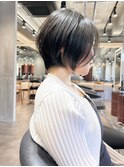 ショートくびれ丸みショートボブハイライトイメチェン髪質改善柏