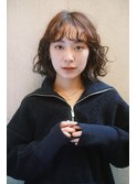 ゆるふわ小顔ボブパーマココアブラウン