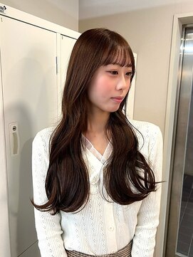 レイヤーカット/顔まわりカット/ナチュラルブラウン