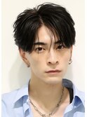 センターパートショートニュアンスパーマ