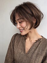 ノーブル 白金台店(Noble by PROGRESS)&nbsp;☆前髪あり耳掛け丸みくびれ大人ショートボブ30代40代50代☆