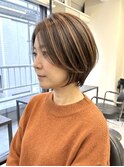 丸みシルエットで若見え◎上品ショートボブ