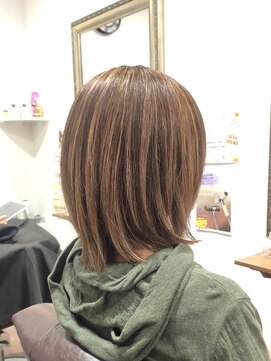 ヘアー グリーン(hair green) 30代40代50代/白髪ぼかしハイライト/外ハネボブ