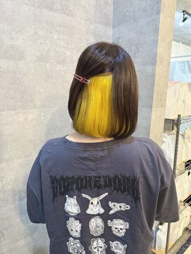 ブレイブ ヘアデザイン(BRaeVE hair design) イエローインナーボブ