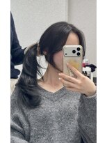 天神美容室&nbsp;盛れる顔まわりカット/ダークブラック