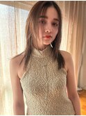 アッシュベージュ×ストレート