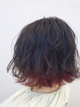 オル(ORU) ボブ×インナーカラー(ベリールージュ)