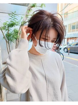 パープル(purple) 耳掛け大人ショート