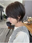 大人ラフウェーブ外ハネボブダークブラウンスウィングショート