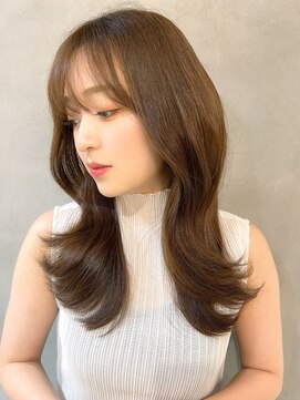 ロンド エスポワール 錦糸町(Lond espoir) 〇韓国前髪くびれ巻きヨシンモリピンクベージュシースルーバング