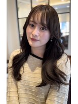 ローネス ギンザ(LONESS ginza)&nbsp;くびレイヤー薄めバンググレージュカラーピンクベージュパーマ