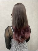 裾カラー/グラデーション/ピンクパープル/毛先カラー