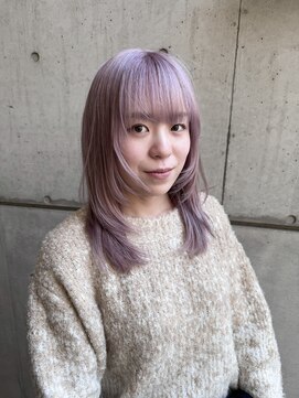 ヘアーデザイン アルエ(HAIR×design ARUE) レイヤーカット×ペールラベンダー