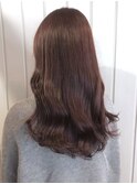 チョコレートブラウン　巻き髪ロング　透明感カラー