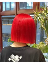 ヲタク(wotaku.)&nbsp;レッドカラー暖色カラー派手髪ハイトーンダブルカラーパステル