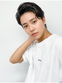シースルーセンターパート韓国マッシュ黒髪刈り上げツーブロ
