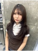 ハイライトカラーミルクティーベージュレイヤーカット