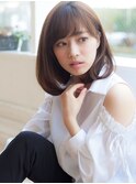 大人可愛い小顔似合わせワンカールボブディナチュラルストレート