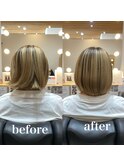 髪質改善ヘアエステ　ボブ　白髪染め　30代、４０代、２０代