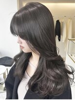 ラヴィ(Lavie)&nbsp;髪質改善ミディアムレイヤーワインレッドココアベージュ黒髪小顔