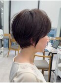ショート/オリーブカラー/髪質改善/白髪ぼかし/小顔