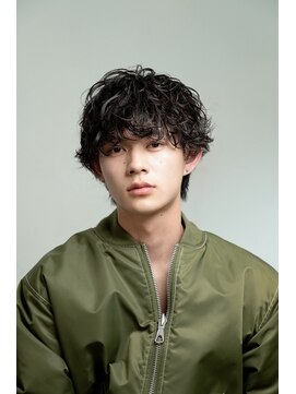 ネイビー(NAVY) シャドウパーマ ショートウルフ