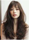 たっぷりリッチなロングレイヤーコテ巻き大人ブラウン