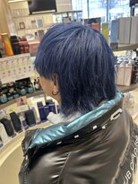 ヘアーザラブズラフズ オーガニカ 北九州(HAIR THE LOVES LAUGHS ORGANICA) ダブルカラー ネイビーブルー メンズカット