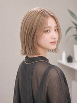 エイチエムヘアーホーム 池袋2号店(H M hair home)&nbsp;レイヤーボブ/ミルクティーベージュ/顔周りカット前髪/韓国/池袋