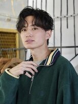 ダグラスヘアー スリーエンズ 岐阜 各務原(Douglas hair Three Ends)&nbsp;【メンズパーマ】ウェーブセンターパート（1）