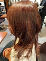 エイム ヘア デザイン 町田店(eim hair design)&nbsp;ロングウルフ/ネオウルフ/顔周りカット/オレンジブラウン/町田駅