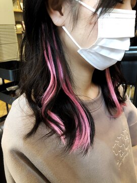 ラグシス ザ ヴィンテージ(LUXIS THE VINTAGE) 【シールエクステ】イヤリングカラー×ビビットピンク