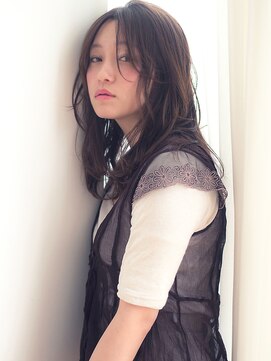 マイラ 銀座(myla) 大人可愛い濡れ髪ウェットヘア艶カラーひし形後れ毛センターヘア