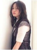大人可愛い濡れ髪ウェットヘア艶カラーひし形後れ毛センターヘア