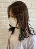 インナーカラーエメラルドグリーン