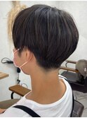 30代40代50代/前下がりショートボブ丸みショート/アースカラー