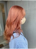 ダブルカラーピンクベージュカラーケアブリーチハイトーン韓国