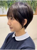 ショート/黒髪/前髪
