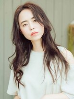 ヘアースペース モナ 清水店(HAIR SPACE Mona) センターパートの大人ゆるロング/シアーグレージュ/こなれヘア