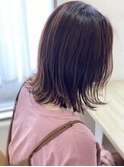 外ハネ束感ミディアム・モカブラウンカラー