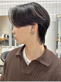 メンズ/センターパート/ウルフ/シースルーマッシュ