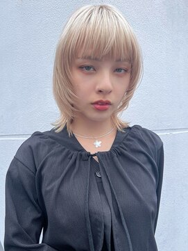 ミンクス渋谷スマートサロン(MINX shibuya smart salon) ショート 姫カット ダークアッシュ 魅力倍増カール シアーカラー