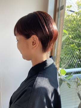 ツイギー 宮西店(TWiGGY) 彩度高めピンクカラーショートボブ