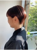 彩度高めピンクカラーショートボブ