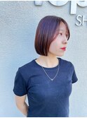 切りっぱなしボブ×イヤリングカラー